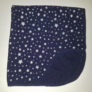 HB Hudson Baby Navy Blue Silver Stars Cotton Baby Blanket Lovey